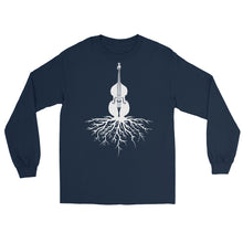 Load image into Gallery viewer, Upright Bass Roots in White- Unisex Long Sleeve