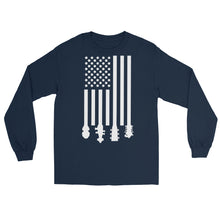 Load image into Gallery viewer, Bluegrass Flag Stocks in White- Unisex Long Sleeve