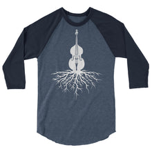 Load image into Gallery viewer, Upright Bass Roots in White- Unisex 3/4 Sleeve
