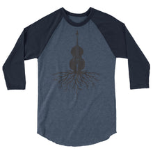 Load image into Gallery viewer, Upright Bass Roots in Black- Unisex 3/4 Sleeve