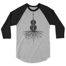 Load image into Gallery viewer, Upright Bass Roots in Black- Unisex 3/4 Sleeve