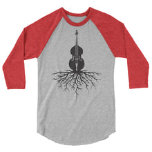 Load image into Gallery viewer, Upright Bass Roots in Black- Unisex 3/4 Sleeve