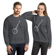 Load image into Gallery viewer, Banjo Lined Art Work in White- Unisex Sweatshirt