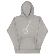 Load image into Gallery viewer, Banjo Lined Art Work in White- Unisex Hoodie