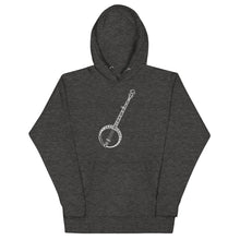 Load image into Gallery viewer, Banjo Lined Art Work in White- Unisex Hoodie