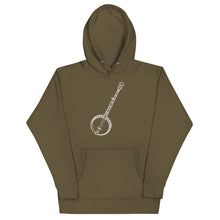 Load image into Gallery viewer, Banjo Lined Art Work in White- Unisex Hoodie