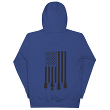 Load image into Gallery viewer, Flag Stocks in Black- Unisex Hoodie