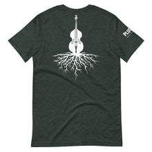 Load image into Gallery viewer, Upright Bass Roots in White w/ Plain Front- Unisex Short Sleeve
