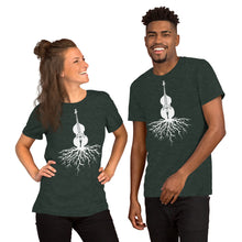 Load image into Gallery viewer, Upright Bass Roots in White- Unisex Short Sleeve