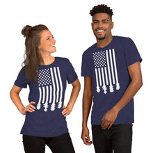 Load image into Gallery viewer, Bluegrass Flag Stocks in White- Unisex Short Sleeve