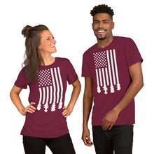 Load image into Gallery viewer, Bluegrass Flag Stocks in White- Unisex Short Sleeve