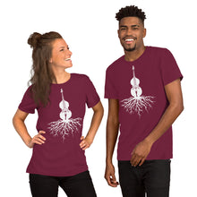 Load image into Gallery viewer, Upright Bass Roots in White- Unisex Short Sleeve