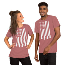 Load image into Gallery viewer, Bluegrass Flag Stocks in White- Unisex Short Sleeve