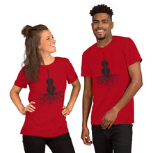 Load image into Gallery viewer, Upright Bass Roots in Black- Unisex Short Sleeve