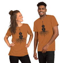 Load image into Gallery viewer, Upright Bass Roots in Black- Unisex Short Sleeve