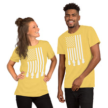 Load image into Gallery viewer, Bluegrass Flag Stocks in White- Unisex Short Sleeve