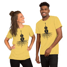 Load image into Gallery viewer, Upright Bass Roots in Black- Unisex Short Sleeve
