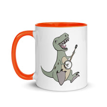Load image into Gallery viewer, T-Rex Plays Banjo Mug with Color Inside