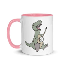 Load image into Gallery viewer, T-Rex Plays Banjo Mug with Color Inside