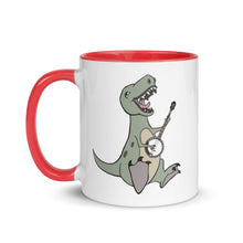Load image into Gallery viewer, T-Rex Plays Banjo Mug with Color Inside