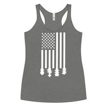 Load image into Gallery viewer, Flag Stocks in White- Women's Racerback Tank