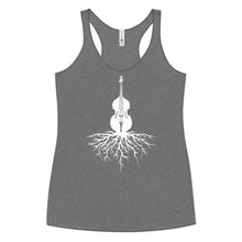 Load image into Gallery viewer, Upright Bass Roots in White- Women's Racerback Tank