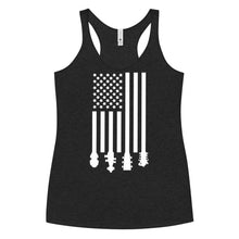 Load image into Gallery viewer, Flag Stocks in White- Women's Racerback Tank