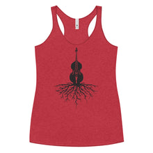 Load image into Gallery viewer, Upright Bass Roots in Blank- Women&#39;s Racerback Tank
