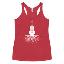 Load image into Gallery viewer, Upright Bass Roots in White- Women's Racerback Tank