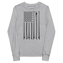 Load image into Gallery viewer, Bow Flag in Black- Youth Long Sleeve