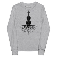 Load image into Gallery viewer, Fiddle Roots in Black- Youth Long Sleeve