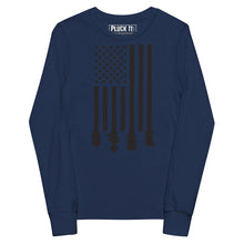 Load image into Gallery viewer, Flag Stocks in Black- Youth Long Sleeve