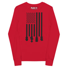 Load image into Gallery viewer, Flag Stocks in Black- Youth Long Sleeve