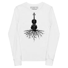 Load image into Gallery viewer, Fiddle Roots in Black- Youth Long Sleeve