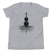 Load image into Gallery viewer, Fiddle Roots in Black- Youth Short Sleeve