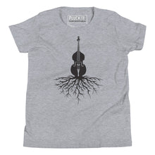 Load image into Gallery viewer, Upright Bass Roots in Black- Youth Short Sleeve
