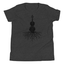 Load image into Gallery viewer, Fiddle Roots in Black- Youth Short Sleeve