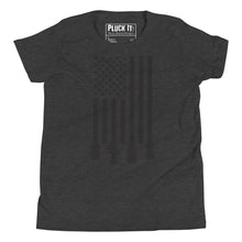 Load image into Gallery viewer, Flag Stock in Black- Youth Short Sleeve