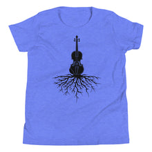 Load image into Gallery viewer, Fiddle Roots in Black- Youth Short Sleeve