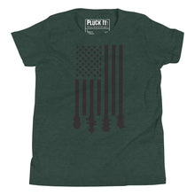 Load image into Gallery viewer, Flag Stock in Black- Youth Short Sleeve