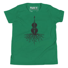 Load image into Gallery viewer, Upright Bass Roots in Black- Youth Short Sleeve