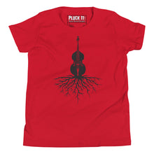 Load image into Gallery viewer, Upright Bass Roots in Black- Youth Short Sleeve