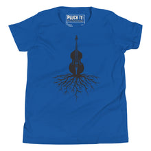 Load image into Gallery viewer, Upright Bass Roots in Black- Youth Short Sleeve