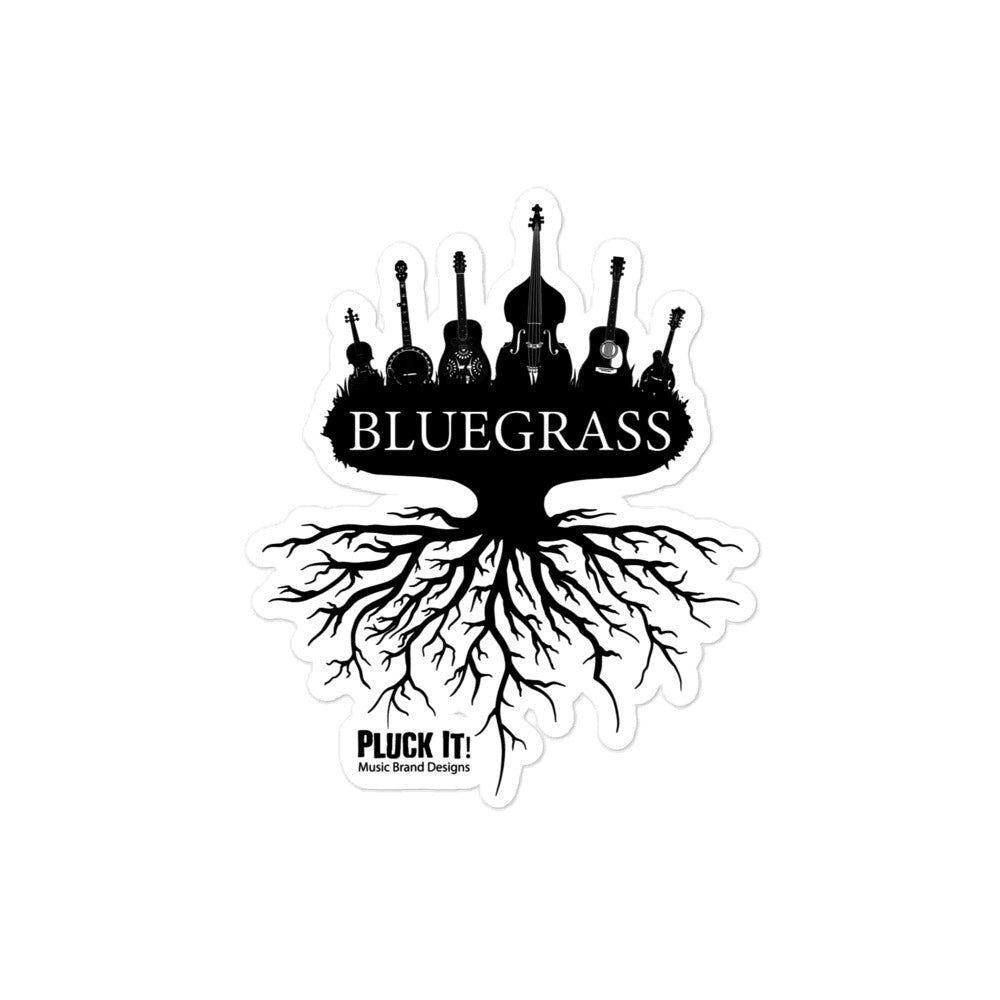 Bluegrass Roots Sticker – Pluck It Music Brand, image size:1000x1000