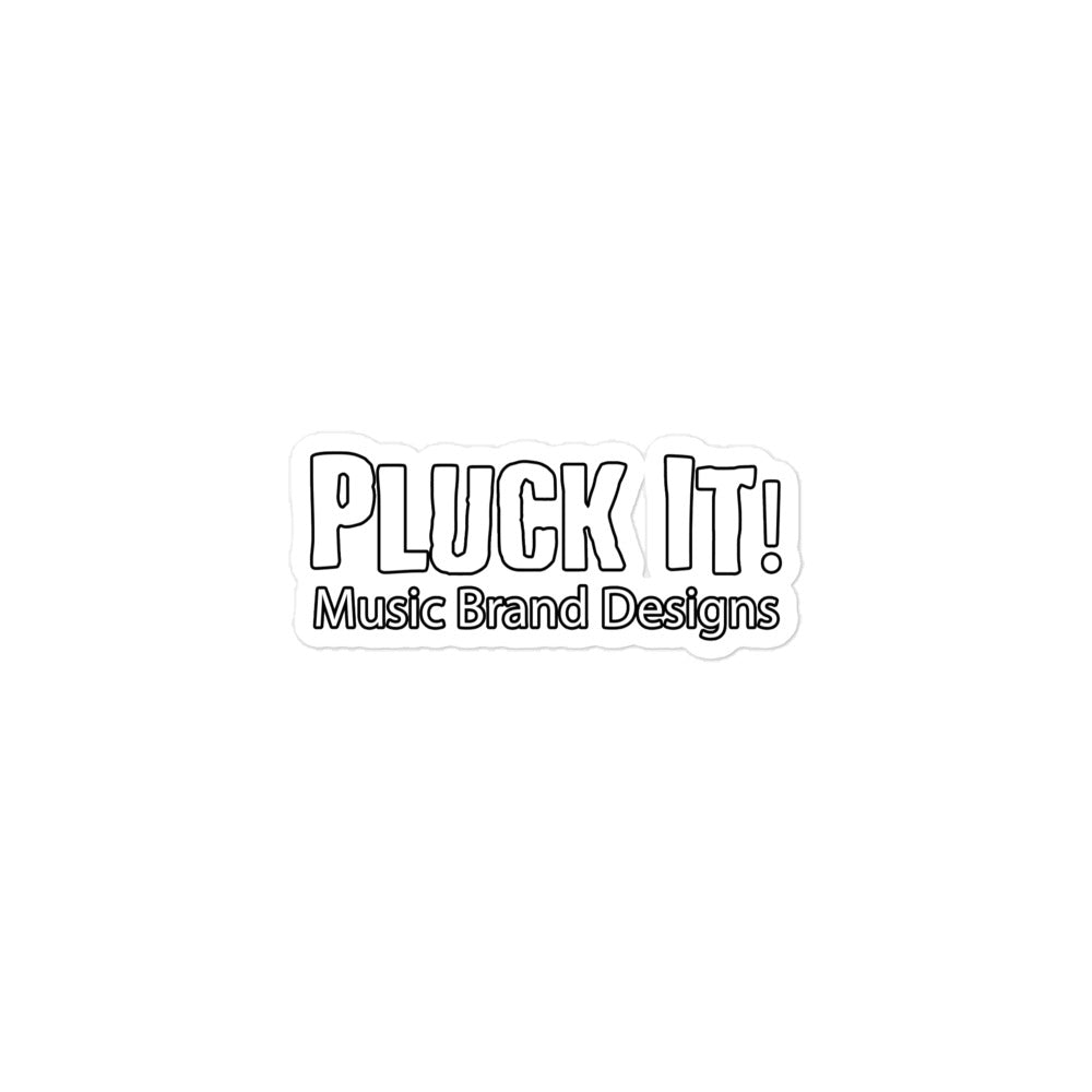 Pluck It! Music Brand Designs Black Outline Sticker