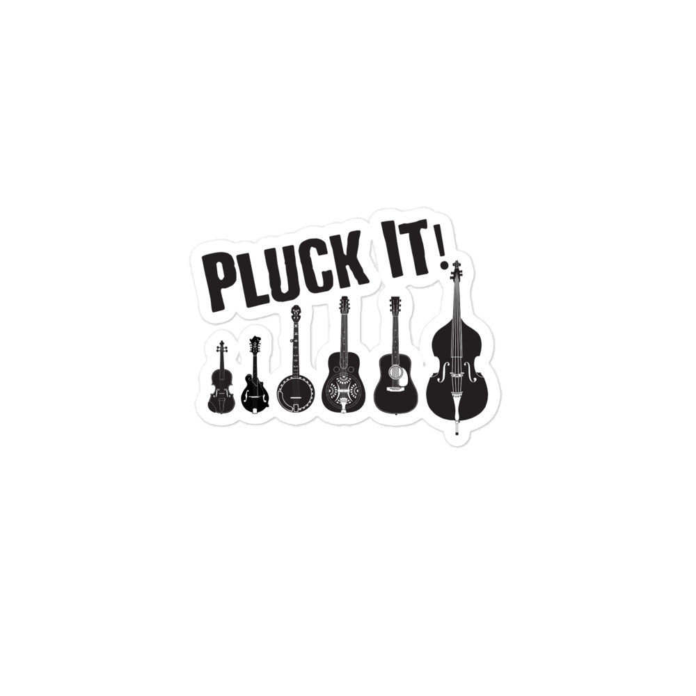 Pluck It! Bluegrass Instruments Sticker
