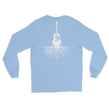 Load image into Gallery viewer, Acoustic Guitar Roots in White w/ Plain Front- Unisex Long Sleeve
