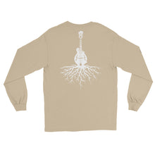 Load image into Gallery viewer, Mandolin Roots in White w/ Plain Front- Unisex Long Sleeve
