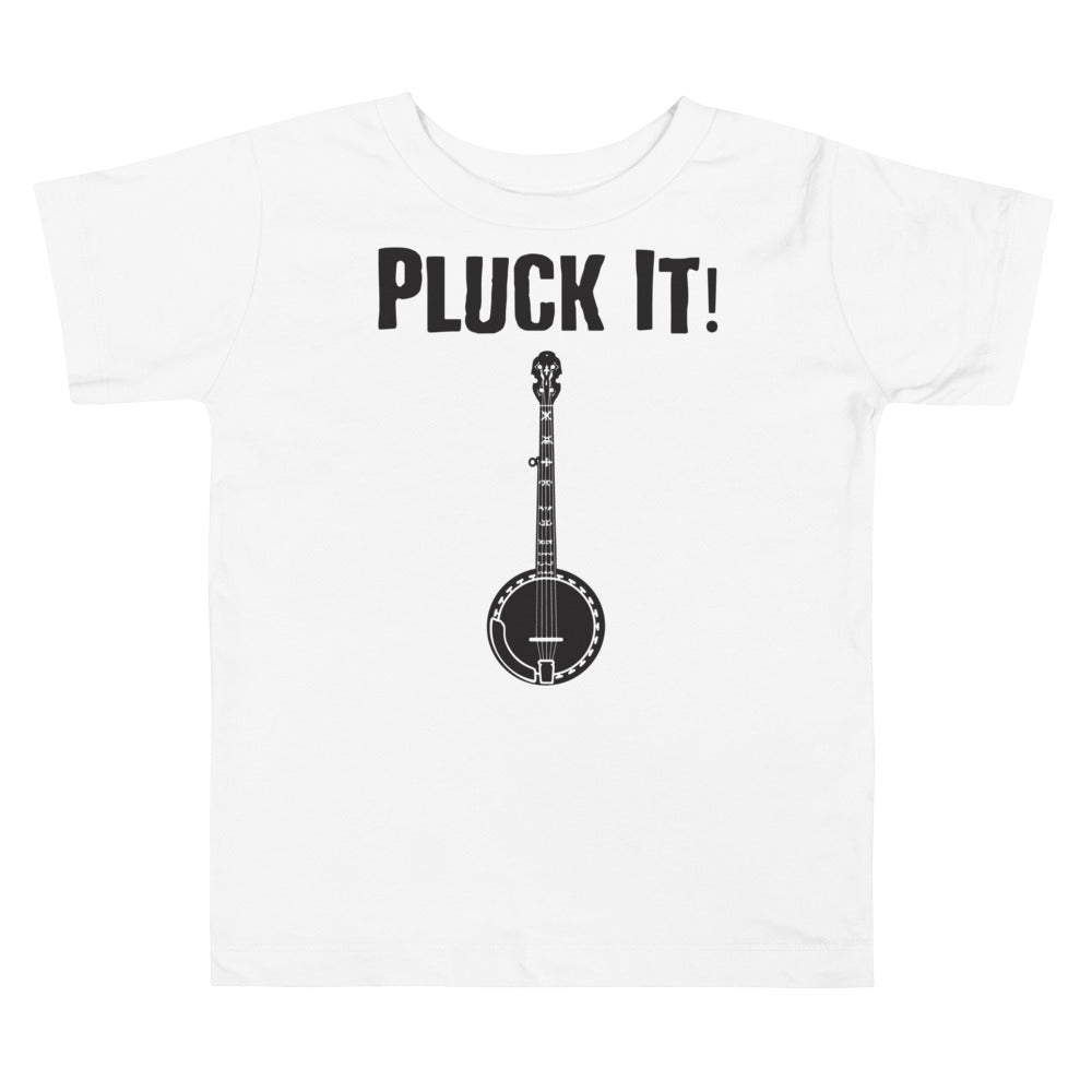 Pluck It! Banjo in Black Unisex Toddler Short Sleeve Tee