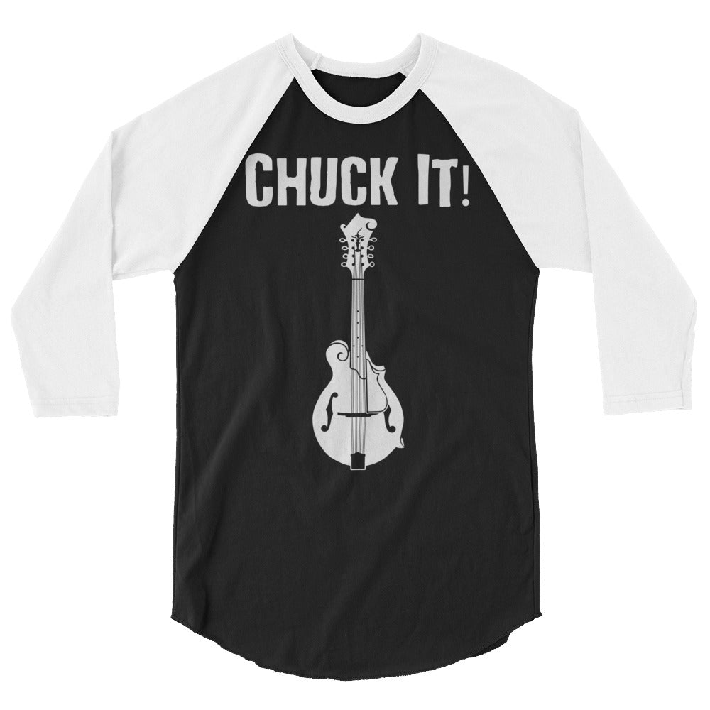 Chuck It! Mandolin in White- Unisex 3/4 Sleeve
